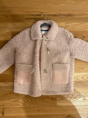 CANDY Sherpa Toggle Jacket Coat - Blush Pink Small